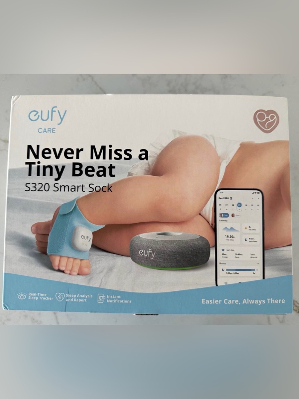 eufy Blue Smart Sock and Sleep Monitor - Baby Sleep Tracker